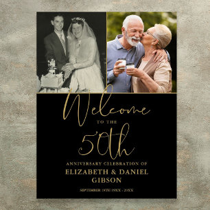 50th Wedding Anniversary 2 Photo Welcome Sign