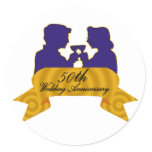50th wedding anniversary 2t classic round sticker