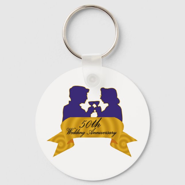 50th wedding anniversary 2t keychain (Front)