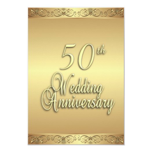 50th Wedding Anniversary 3.5x5 Paper Invitation Card