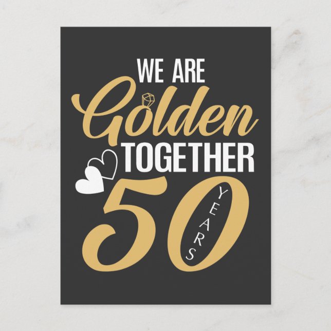 50th Wedding Anniversary 50 Years Golden Couple Postcard (Front)