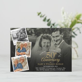 50th Wedding Anniversary 5 Photo Collage Invitation | Zazzle