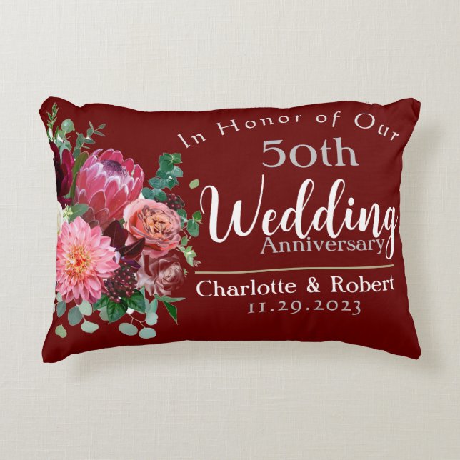 50th Wedding Anniversary  Accent Pillow (Front)