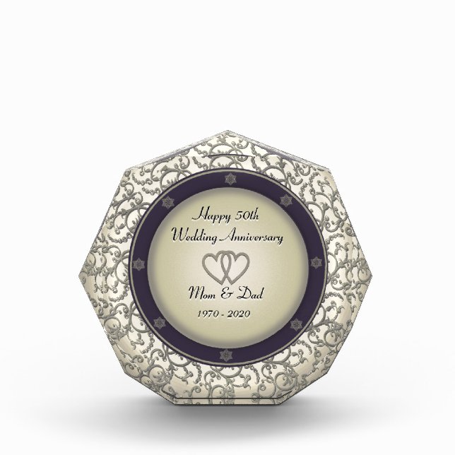50th Wedding Anniversary Acrylic Award (Front)