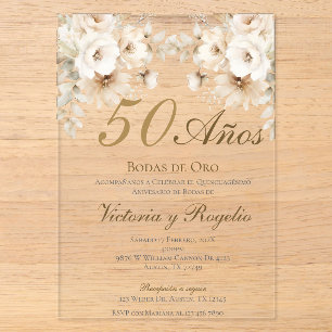 50th Wedding Anniversary Acrylic Invitation