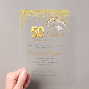 50th Wedding Anniversary Acrylic Invitation