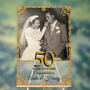 50th Wedding Anniversary Acrylic Sign