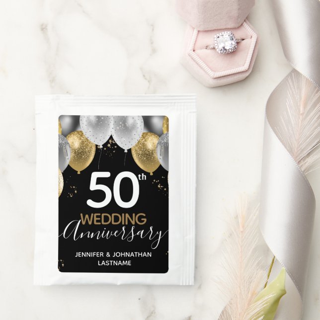 50th Wedding Anniversary Balloons Drink Mix (Wedding)