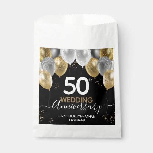 50th Wedding Anniversary Balloons Favor Bags