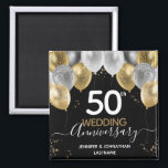 50th Wedding Anniversary Balloons Magnet<br><div class="desc">Elegant Faux gold balloons border with shimmering confetti highlights on the top border. All text is adjustable and easy to change for your own party needs. Great elegant 50th anniversary template design.</div>
