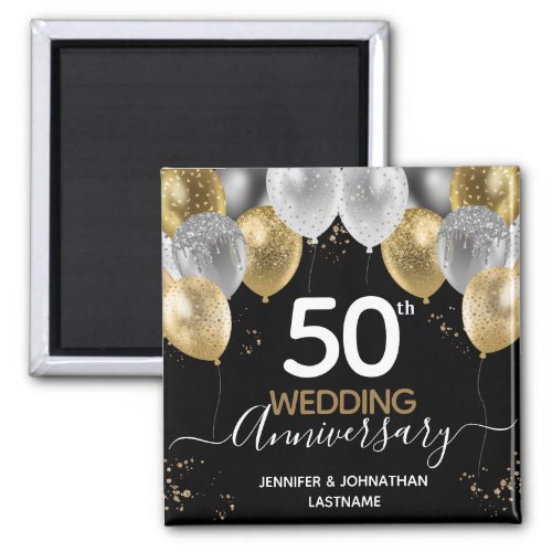 50th Wedding Anniversary Balloons Magnet