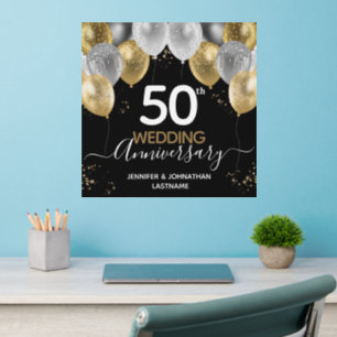50th Wedding Anniversary Balloons Wall Decal