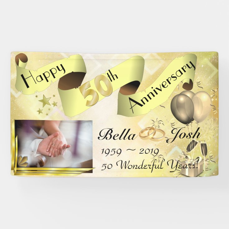 50th Wedding Anniversary Banner With Photo | Zazzle