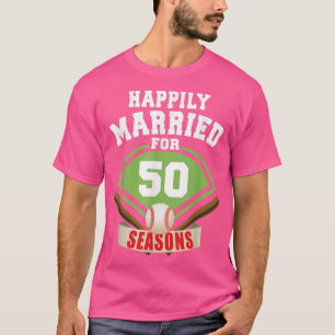 50th Wedding Anniversary Baseball Couple T-Shirt