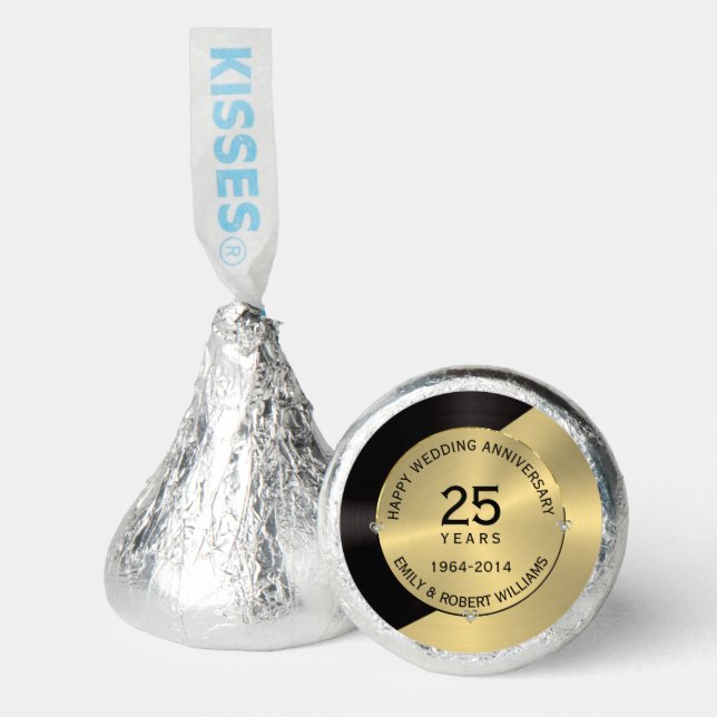 50th wedding anniversary black and gold hershey®'s kisses® (Front)