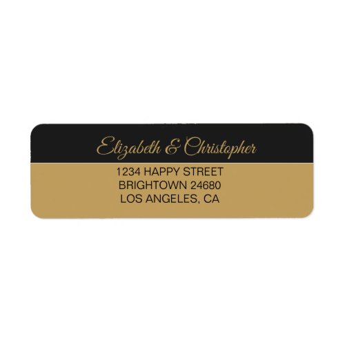 50th Wedding Anniversary Black Gold Address Label