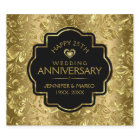 50th Wedding Anniversary Black & Gold Damasks