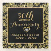 Inexpensive Diamond Wedding Anniversary Gift Ideas Glass Coaster, Zazzle