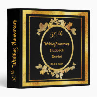 50th wedding anniversary black gold monogram