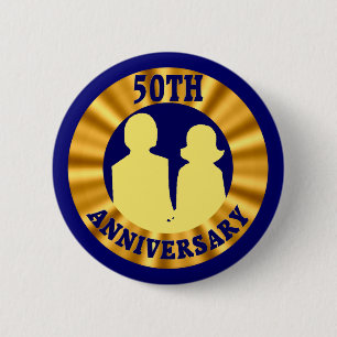 50th Wedding Anniversary Button