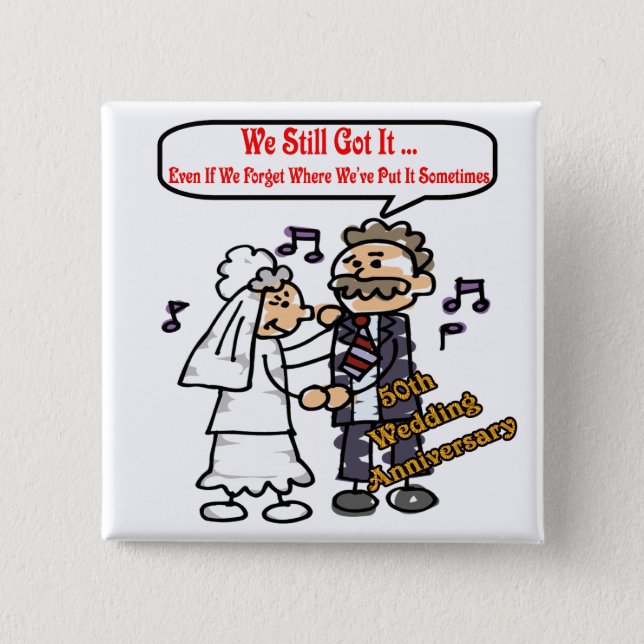 50th Wedding Anniversary Button (Front)