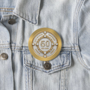 50th wedding anniversary button