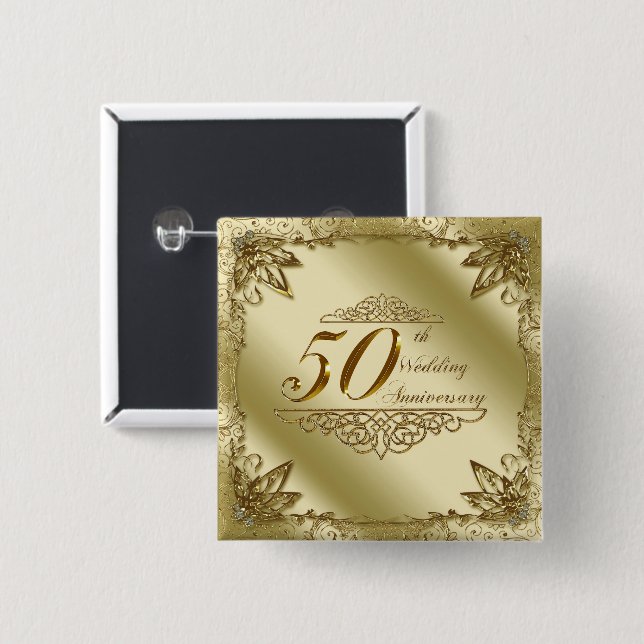 50th Wedding Anniversary Button (Front & Back)