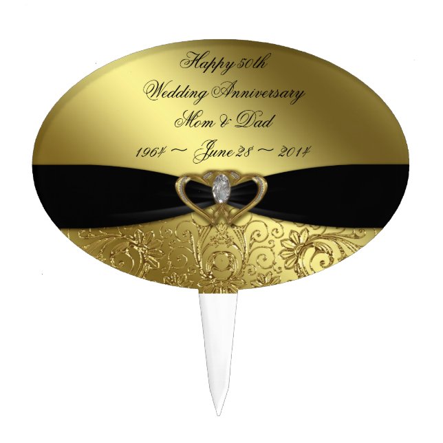 50th Wedding Anniversary Cake Topper (Front)