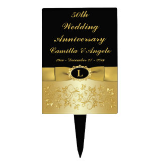 50th Wedding Anniversary Cake Topper Pick