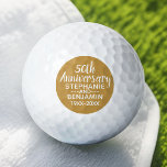 50th Wedding Anniversary - Can Edit Gold Color Golf Balls at Zazzle