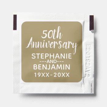 50th Wedding Anniversary - Can Edit Gold Color Hand Sanitizer Packet by JustWeddings at Zazzle