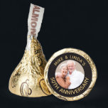 50th Wedding Anniversary Candy Favors with Photo<br><div class="desc">These chocolate Hershey Kiss favors are wrapped in gold foil (which can be changed to various other colors) and feature a custom photo area as well as gold colored text. The text can be customized to your liking - the example has the couple of honor's names as well as "50th...</div>