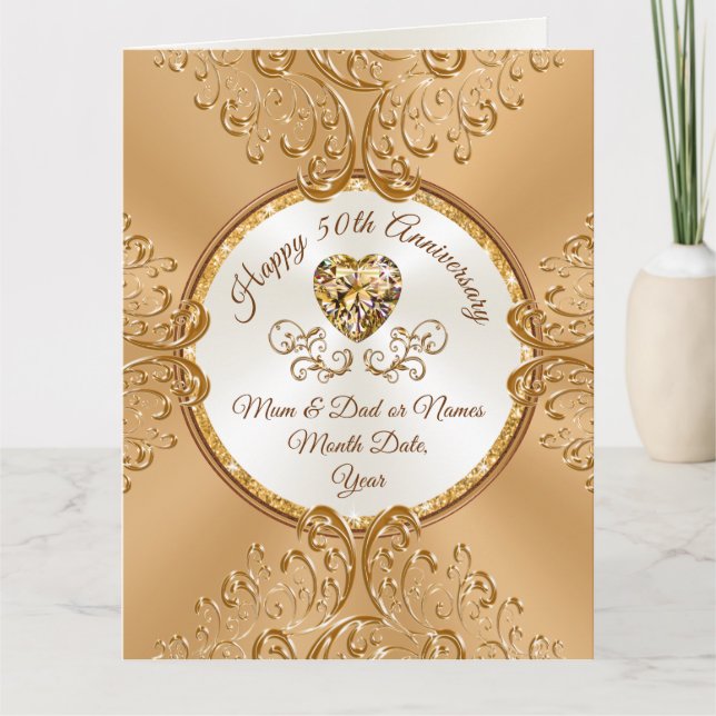 50th Wedding Anniversary Card for Parents (Front)