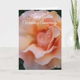 50th Wedding Anniversary Card Peach Rose