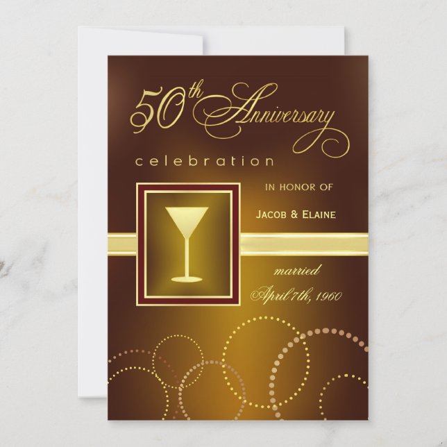 50th Wedding Anniversary Celebration - Modern Invitation (Front)