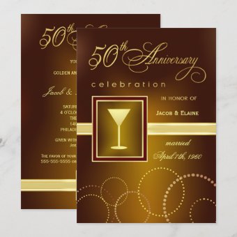 50th Wedding Anniversary Celebration - Modern Invitation | Zazzle