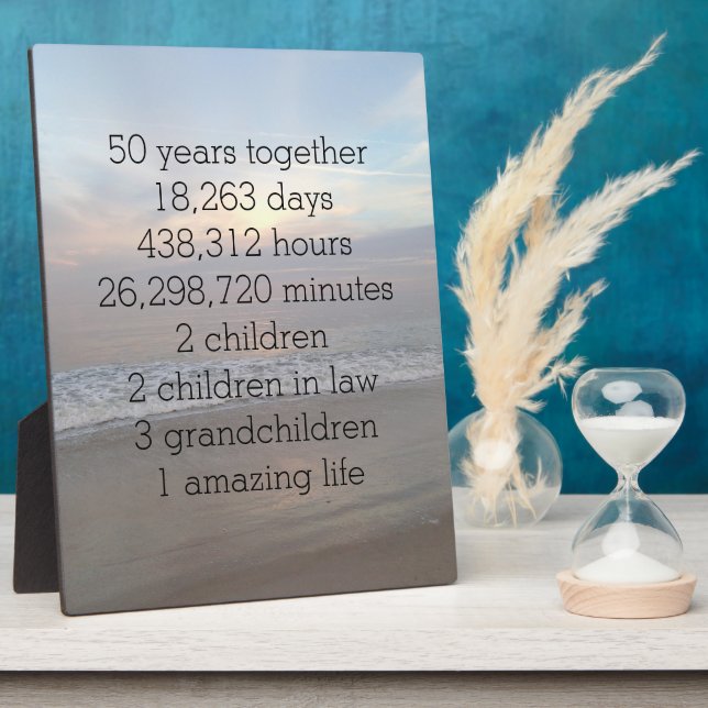 50th Wedding Anniversary Celebration  Plaque (Side)