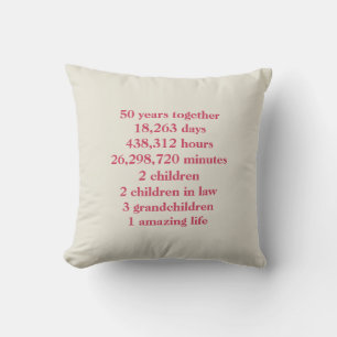 50th Wedding Anniversary Celebration Throw Pillow