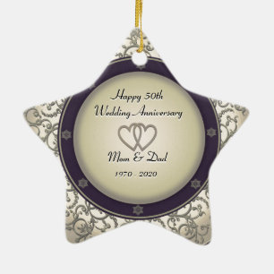 50th Wedding Anniversary Ceramic Ornament