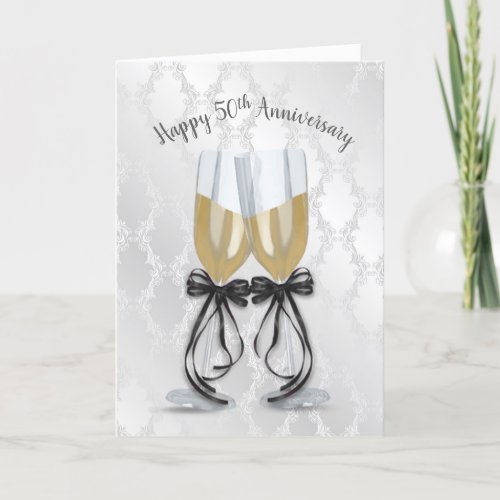 50th Wedding Anniversary Champagne Toast Card