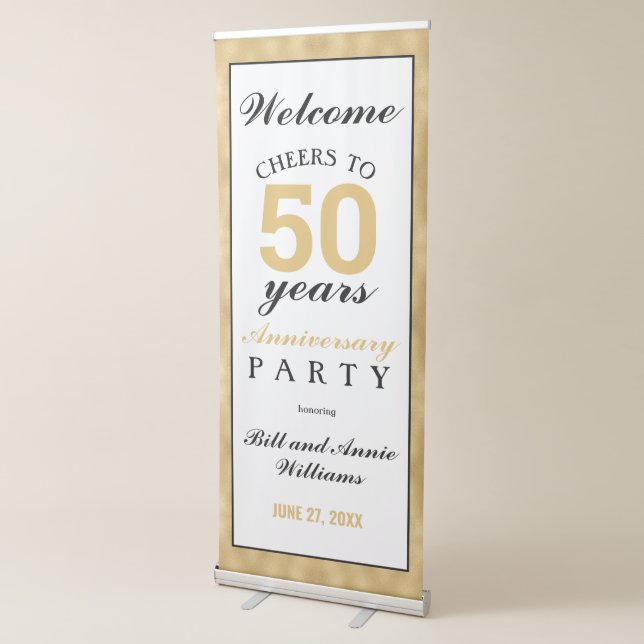 50th Wedding Anniversary Cheers  50 Years Entrance Retractable Banner (3/4)