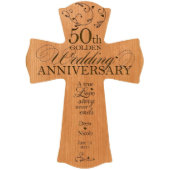 50th Wedding Anniversary Cherry Cross Wall Sign (Front)