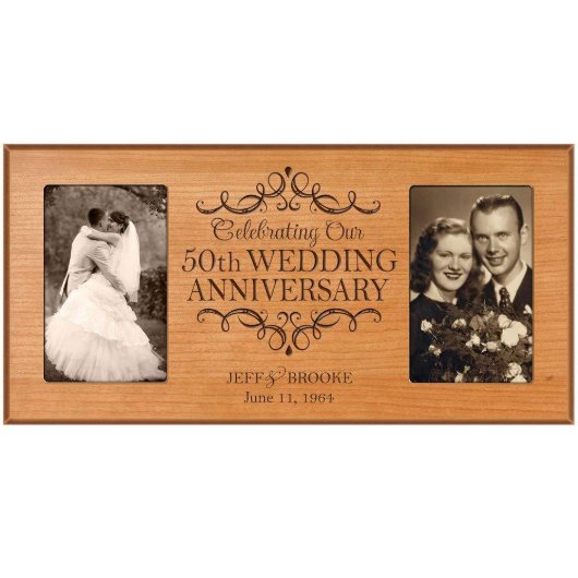 50th Wedding Anniversary Cherry Two-Picture Frame (Front)