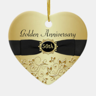 50th Wedding Anniversary Ornaments Keepsake Zazzle 50th Wedding Anniversary Christmas Ornament