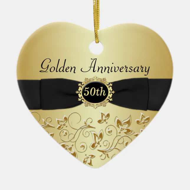 50th Wedding Anniversary Christmas Ornament (Front)