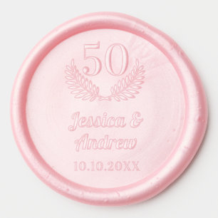 50th wedding anniversary classic laurel wreath wax seal sticker