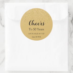 50th Wedding Anniversary Classic Round Sticker