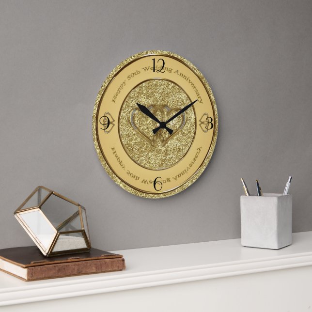 50th Wedding Anniversary Clock (Office)