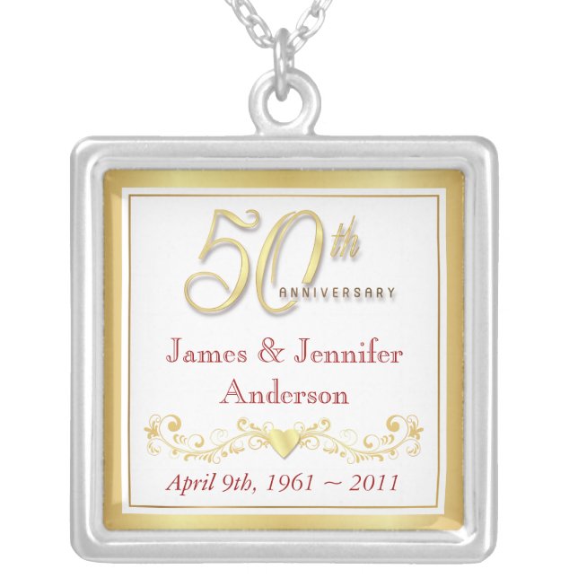 50th Wedding Anniversary Commemorative Pendant (Front)