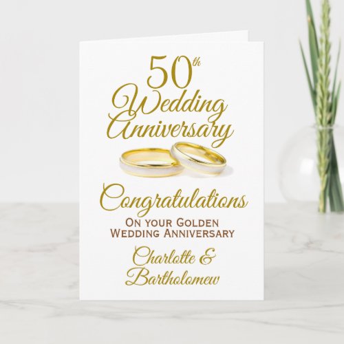 50th Wedding Anniversary Congratulations Card